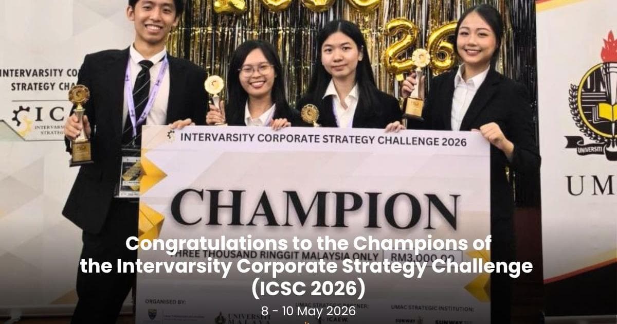 تبریک به قهرمانان چالش راهبرد شرکتی بیندانشگاهی (ICSC ۲۰۲۶)